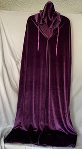 Langer Umhang mit Kapuze Samtumhang Hexenkostüm Halloween Kostüme für Damen Herren 59 Zoll - Bild 1 von 6