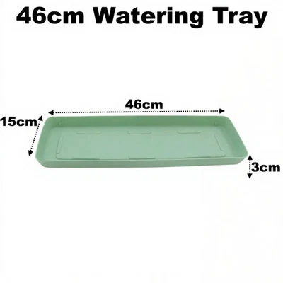 Sage Green 46cm Watering Trays Windowsill Drip Tray Saucer For Plant Pot Seeds - Image 1 of 4