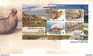 CHRISTMAS ISLAND - FDC WWF 2011 - ELEPHANT SEAL -4223- - Picture 1 of 1