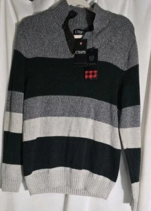 CHAPS - MEN - SWEATER - OAK - 1/4 BUTTON - SIZE SMALL - Picture 1 of 9