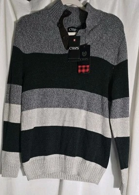 CHAPS - MEN - SWEATER - OAK - 1/4 BUTTON - SIZE SMALL - Image 1 of 4