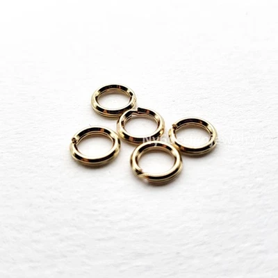 6.2mm 14K Gold Filled Split Rings – 5 Pcs | High Quality Round Connectors Foto 1 de 4