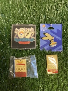 Lote de 4 pines vintage de los Juegos Olímpicos de Salt Lake City 2002 y los Juegos Olímpicos de Barcelona 1992 años 90 - Imagen 1 de 9