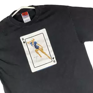 VTG 90s Alberto Vargas Sailor Girl Ace of Spades Pin Up Mens Large T Shirt Retro - Picture 1 of 9