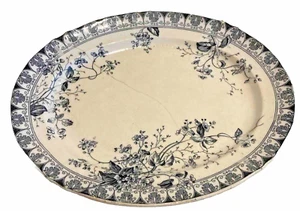 antique gray blossoms Alfred Meakin Rosaline Parisian Granite serving platter - Picture 1 of 7