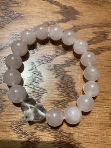 Bracciale Cuore Cristallo Rosa e Cristallo Chiaro, 11mm Fatto a Mano Regalo Guarigione Gioielli - Foto 1 di 6