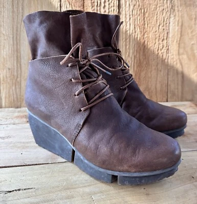 Trippen Platform Ankle Hipster Boots Brown Leather Heritage Grunge Sz 37 US 6.5 - Image 1 of 4