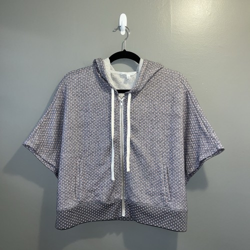 UNDERCOVER Felpa Victoria's Secret Terry donna M grigia con cappuccio zip intera a pois