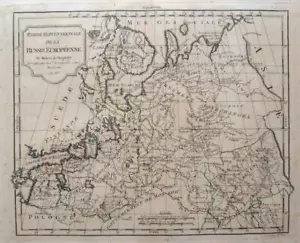 1794 Copper Colored MAP Northern & Eastern RUSSIA Vaugondy Archangel White Sea - Picture 1 of 6