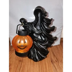 Halloween Cracker Barrel Ghost Witch Messenger Lantern Pumpkin Statue 7.8" Tall - Picture 1 of 7