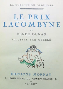 MORNAY/LE PRIX LACOMBYNE/R.DUNAN/1924/ILLUSTRE PAR OBERLE/EX SUR RIVES/ENVOI - Picture 1 of 11