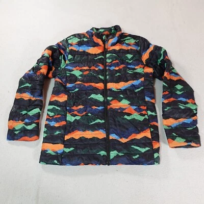 Chaqueta Lands End Juvenil Mediana Puffer Negro Montañas Primaloft Abrigo con Cremallera Foto 1 de 4