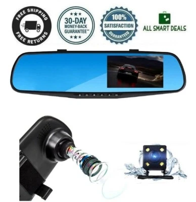 Espejo Retrovisor Con Camara De Reversa Para Carro Auto Con Grabacion De Video - Image 1 of 4