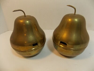 Juego de 2 insertos de vidrio de metal latón cobre plato para servir en forma de manzana Hecho A Mano Foto 1 de 4