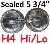 5 3/4" Sealed Beam H4 Hi/Lo Head Lights Lights 143mm