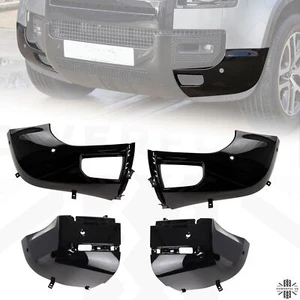 Front Rear Bumper Corner Kit 4pc Gloss Black for Land Rover New Defender L663 - Foto 1 di 5