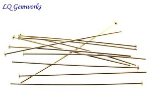 50 ea 14k GOLD FILLED HEAD PINS 24 ga 1.5" - Picture 1 of 1