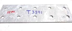 Galvanized Base Plate | 3" W x 9.25" L X 1/8" T | 10-Holes | 5/8" Hole Diameter - Picture 1 of 10