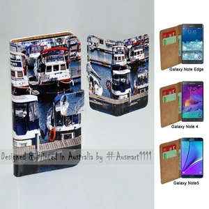 For Samsung Galaxy Note Series - Sail Boat Print Wallet Mobile Phone Case Cover - Picture 1 of 3