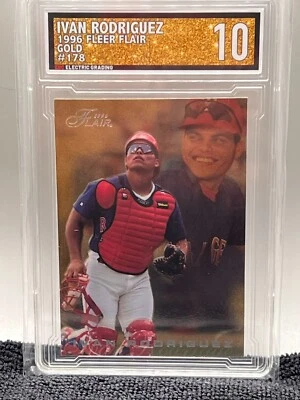 1996 FLEER FLAIR IVAN RODRIGUEZ #178 GOLD EGC 10 - Image 1 of 2