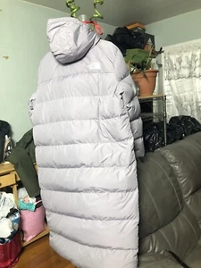 Women’s The North Face Triple C Parka Duster Down Warm Long Coat Gray Sz XL - Picture 1 of 11