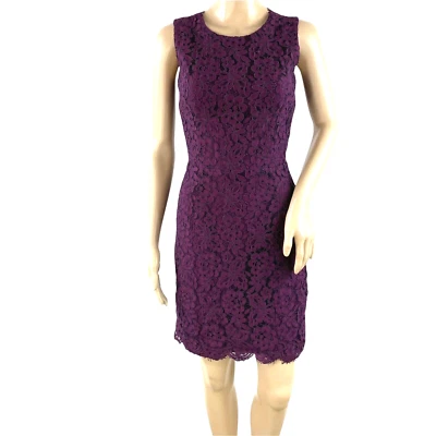 Barney's New York Women's Maroon Lace Sleeveless Lined Sheath Dress Size XS - Image 1 of 4