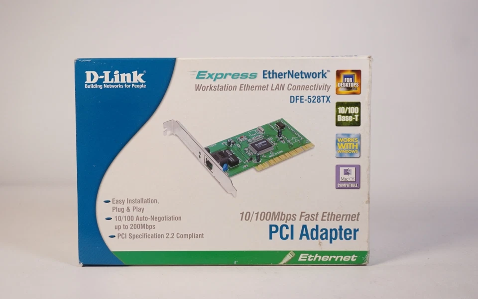 D-Link DFE-528TX Express Ether Network PCI Adapter Netzwerkkarte in OVP - Bild 1 von 4