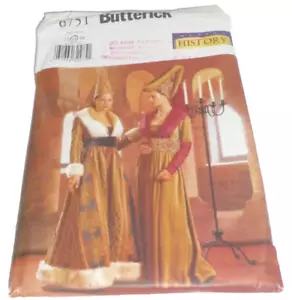 Renaissance Mittelalter Kleid Kopfschmuck Schleier Kostüm Schnittmuster 12-16 LARP Vintage - Bild 1 von 3