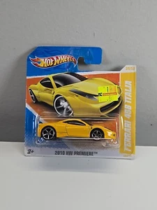 Hot Wheels Yellow Ferrari 458 Italia On Short Card = A17 - Picture 1 of 2