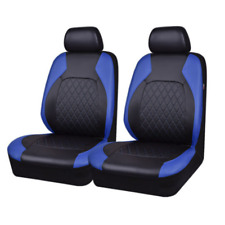 9X Car Seat Covers PU Leather Universal Protector Full Set Front Rear Black/Blue