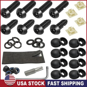 Anti-Theft Car License Plate Screw Accessories Security Stainless Steel Kit US - Picture 1 of 3