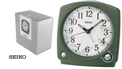 Seiko Alarm Clock QHP012 Bird Sounds snooze beep 3 melodies floral dial - Image 1 of 2