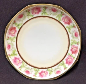 Vintage Hutschenreuther Altrohiau Asburgo M Z Austria 8,5" Piatto Rosa Finitura Oro - Foto 1 di 4