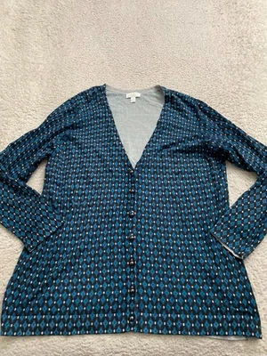 Cárdigan suéter multicolor manga larga geométrico Charter Club para mujer talla 1X Foto 1 de 4