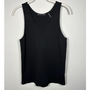 Helmut Lang Black Scoop Neck Ribbed 100% Cotton Sleeveless Top Women's Large - Picture 1 of 5