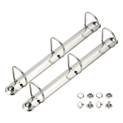 A4 3 Hole Ring Binder Mechanisms, 2 Set 1.5" D Ring Binder Planner, 26mm Silver - Image 1 of 4
