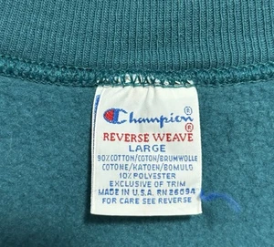 Champion Reverse Weave Sweatshirt Men Large Crewneck Blue Green Teal Vintage 90s - Picture 1 of 9