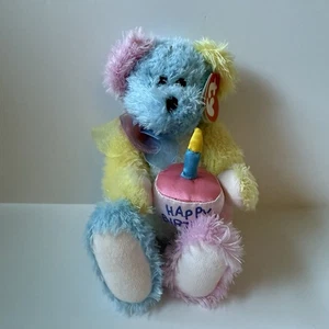 TY Surprise *Happy Birthday* Beanie Bear  Year 2000 With Tag - Picture 1 of 5
