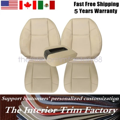 For 2013 2014 Chevrolet Suburban 1500 Front Bottom & Top Leather Seat Cover Tan - Image 1 of 4