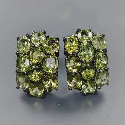 Women jewelry Earrings Natural Peridot Earrings 925 Sterling Silver /E129017 - Image 1 of 4