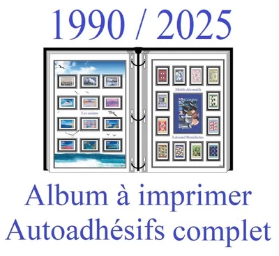 ALBUM DE TIMBRES AUTOADHÉSIFS  A IMPRIMER   1990 / 2025  complet - Photo 1/4