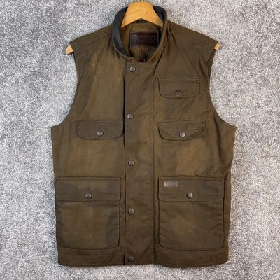 Outback Trading Company Vest Mens Medium Overlander Oilskin Waxed Canvas Lined - Image 1 of 4