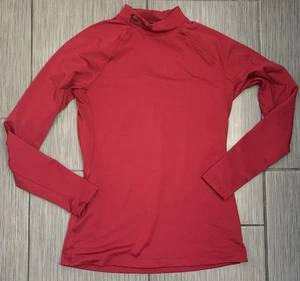 Under Armour Women’s ColdGear Mock Neck Fitted Long Sleeve Shirt Large Maroon - Picture 1 of 6