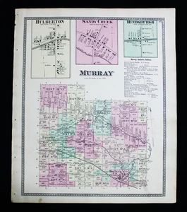 BEERS UPTON & CO. ATLAS MAP PAGE PLATE TOWN OF MURRAY ORLEANS COUNTY NY 1875 - Picture 1 of 3
