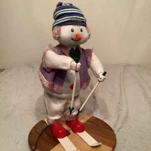 Vintage  20” Skiing Fiber Optic Animated Snowman,Fully Working,VGC. - Picture 1 of 15