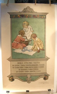 VINTAGE 1925 POSTUM POST CEREAL ADVERTISING EDUCATIONAL POSTER CAROLYN HAYWOOD - Picture 1 of 24