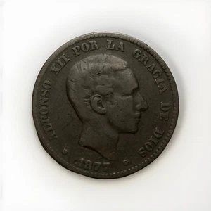 1877 Spain 5 Centimos Alfonso XII - Picture 1 of 2