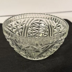 ANCHOR HOCKING -Stars & Bars Clear- 5" Round Bowl. Vintage - Picture 1 of 13