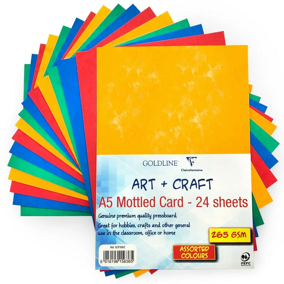 A4 + A5 Coloured CRAFT CARD 265gsm - PRINTER COPIER - Colour School - Image 1 of 1