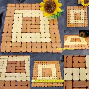 Wooden Placemat Heat Insulation Pad Work Top Coaster Table Surface Protector 1Pc - Picture 1 of 18